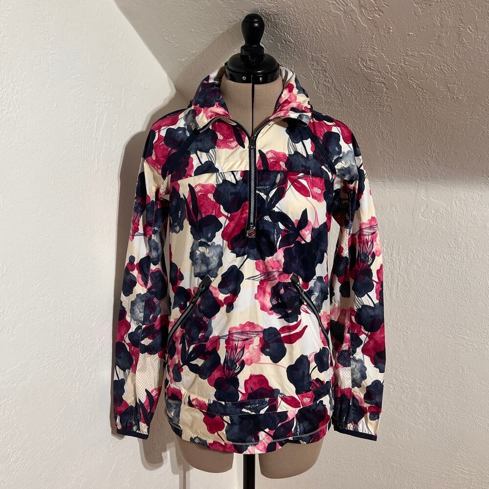 Lululemon Misty Floral Spring Pullover Jacket Size 4 Athleisure Rain Windbreaker
